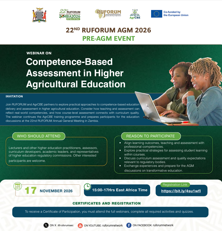 Webinar: Competence-Based Assessment in Higher Agricultural Education